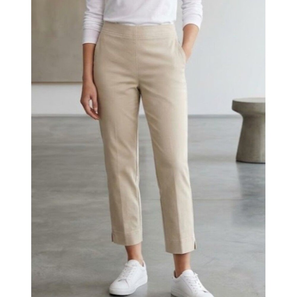 NWT Vintage Tommy Hilfiger Size 6 Cropped Pants Beige Khaki Stretch Preppy Y2K